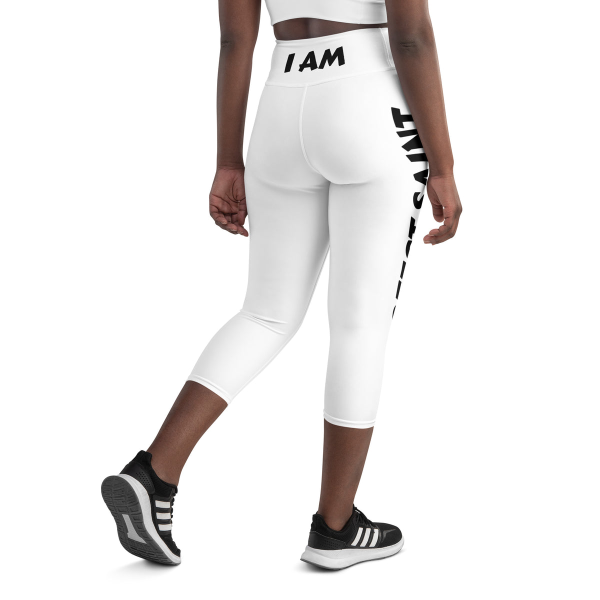 Yoga Capri Leggings White Stitch