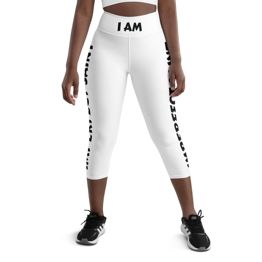 Yoga Capri Leggings White Stitch