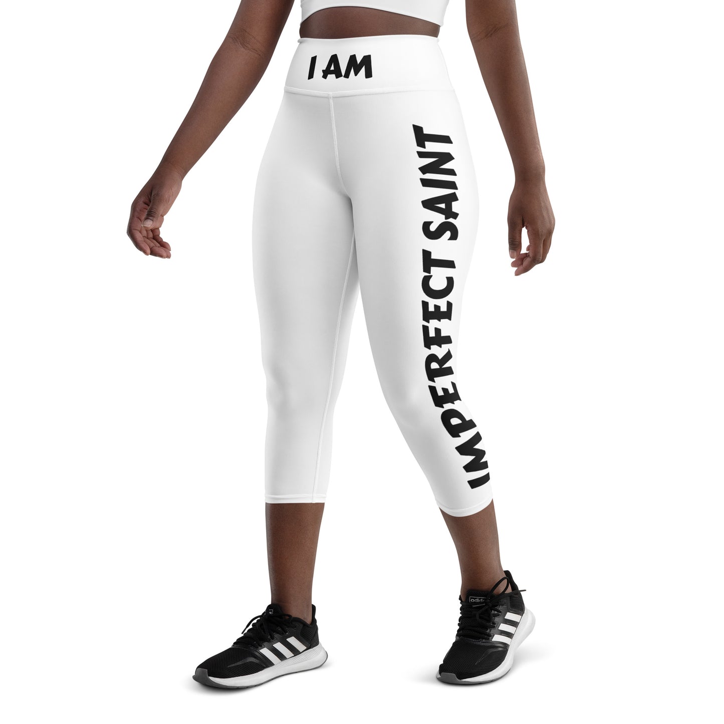 Yoga Capri Leggings White Stitch