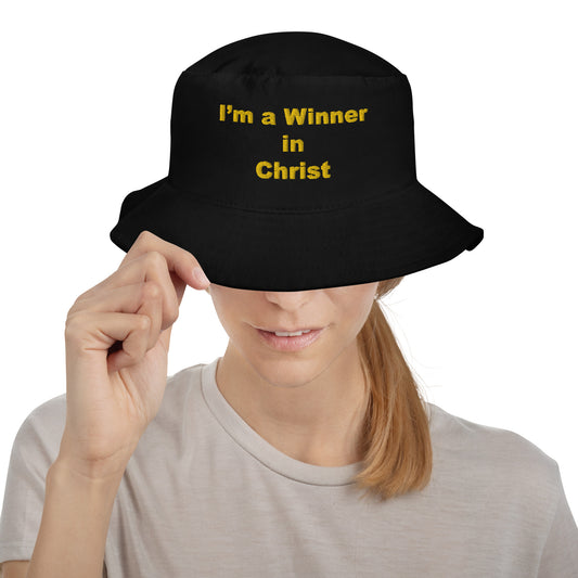 Bucket Hat With Gold Letters
