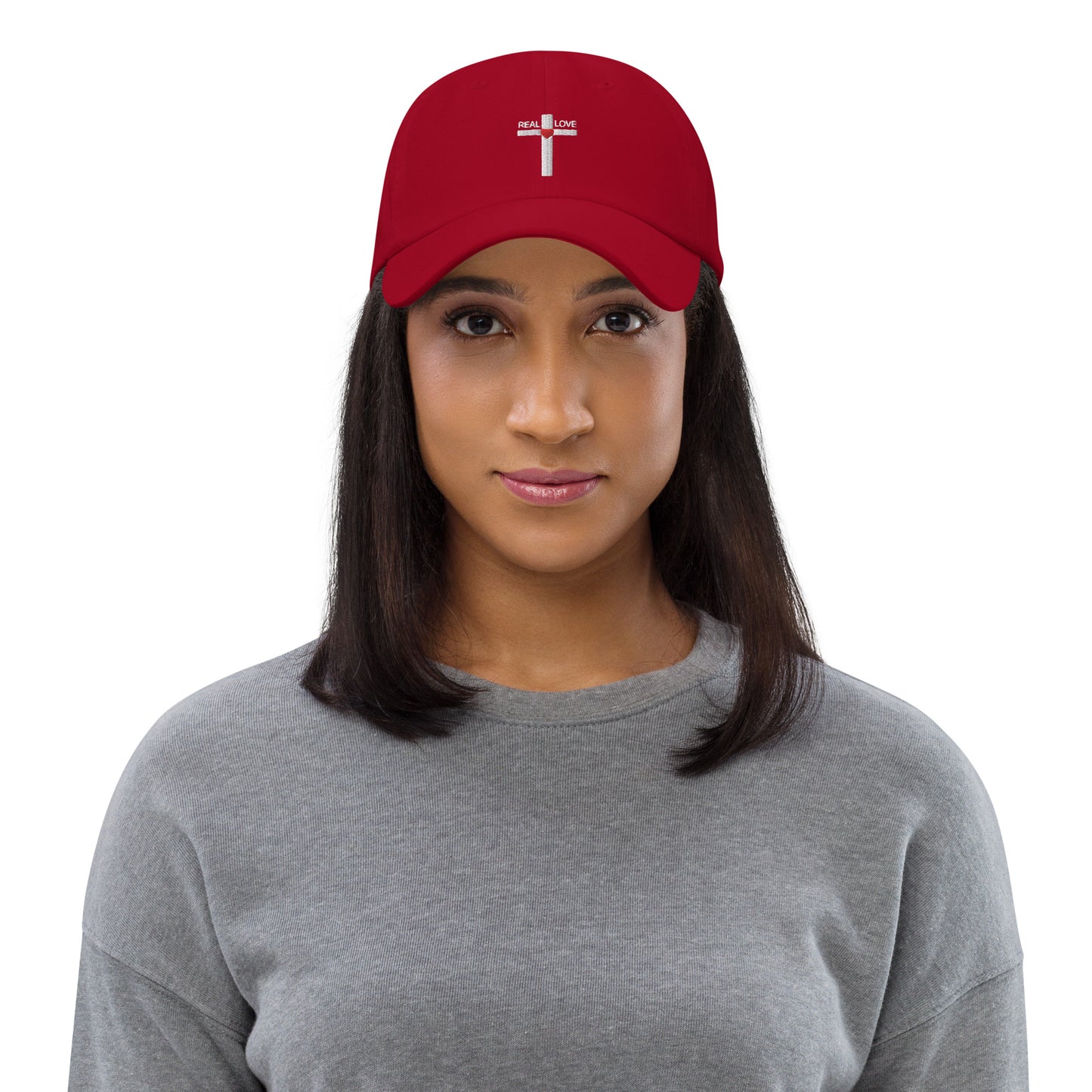 REAL LOVE  HAT WHITE STITCH