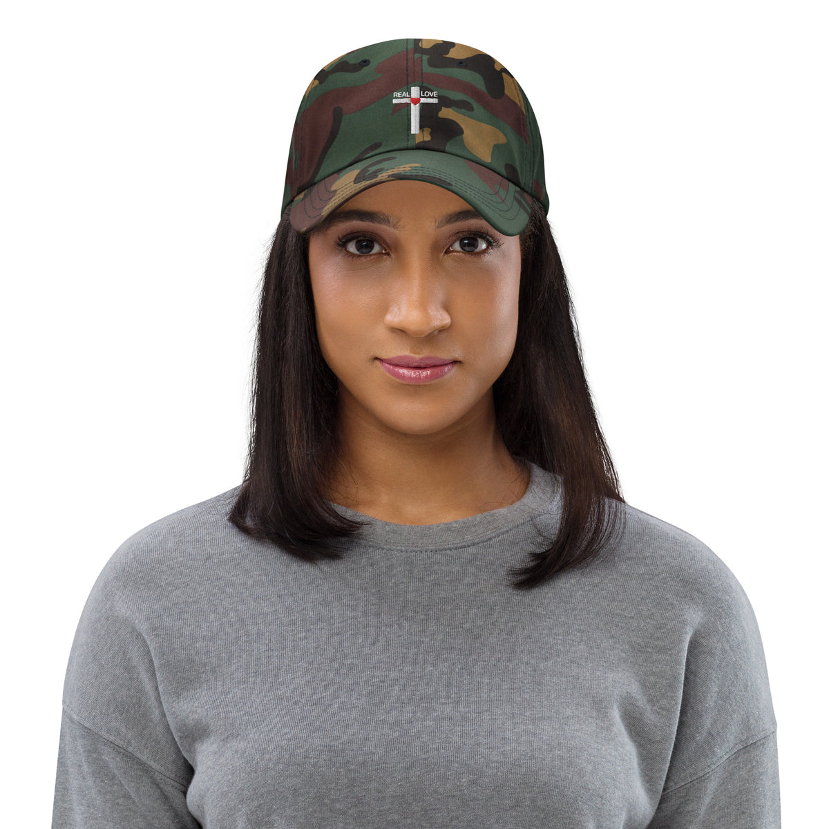 REAL LOVE  HAT WHITE STITCH