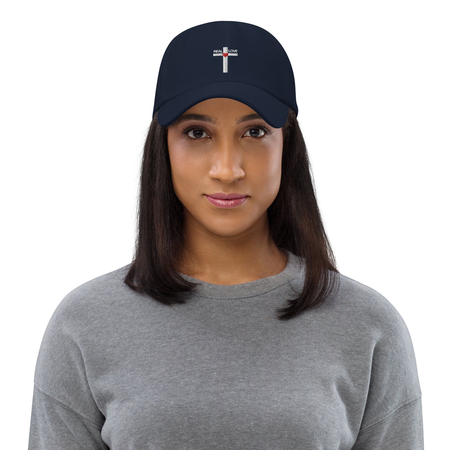 REAL LOVE  HAT WHITE STITCH