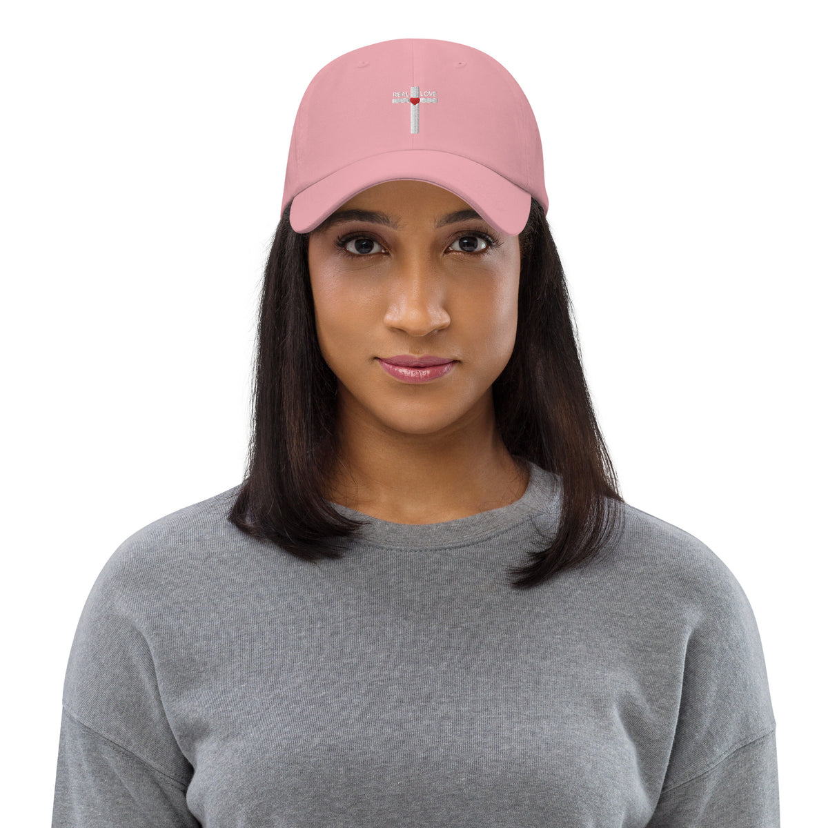 REAL LOVE  HAT WHITE STITCH