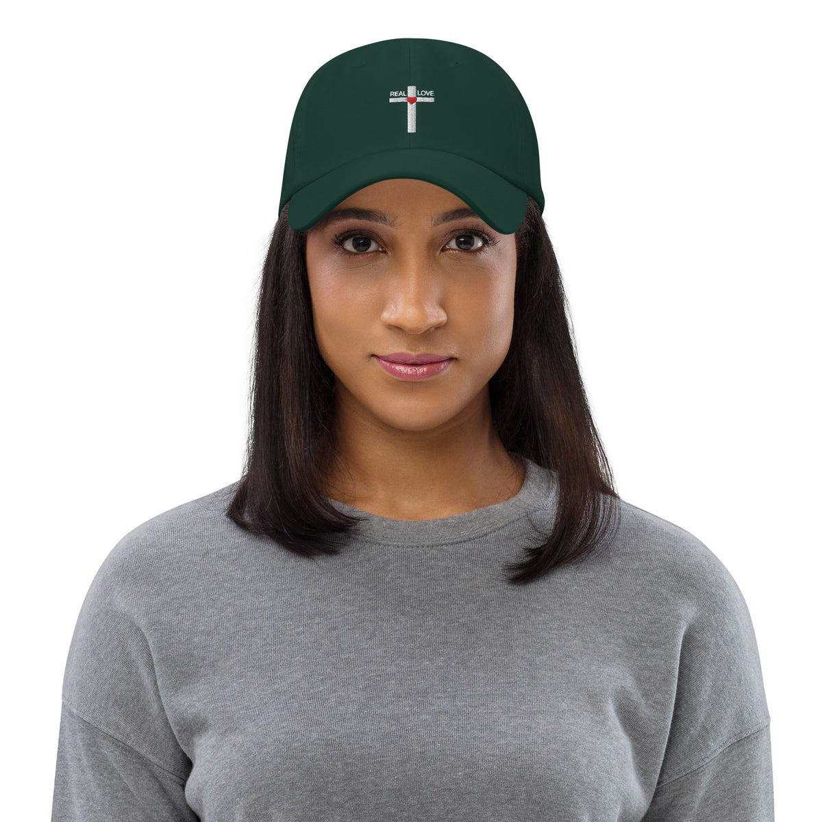 REAL LOVE  HAT WHITE STITCH
