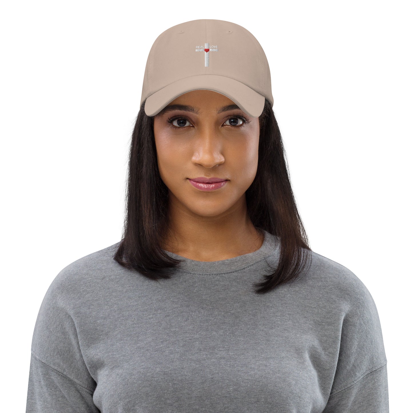 REAL LOVE  HAT WHITE STITCH
