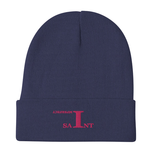Embroidered Beanie RED LETTERS