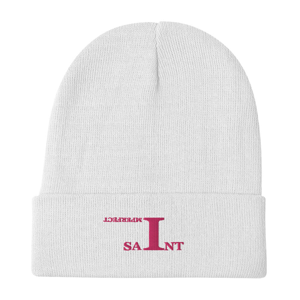 Embroidered Beanie RED LETTERS