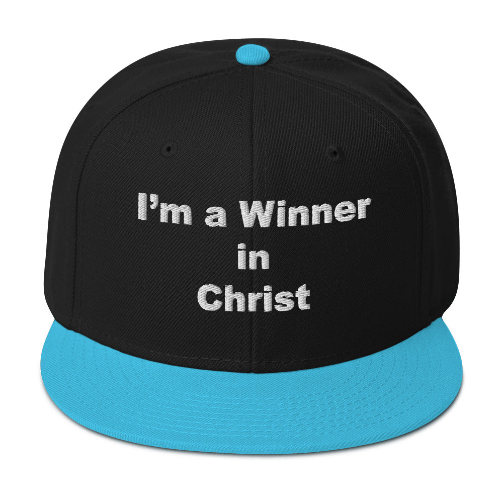 WINNER Snapback Hat WHITE STITCH