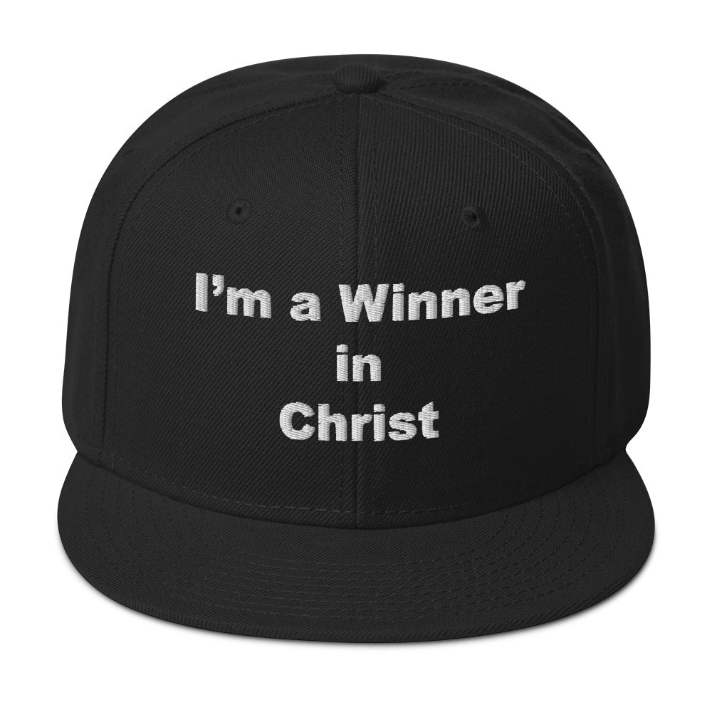 WINNER Snapback Hat WHITE STITCH