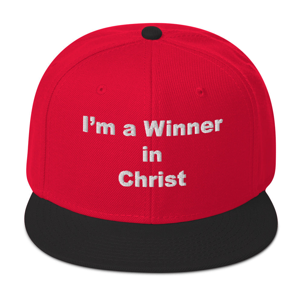 WINNER Snapback Hat WHITE STITCH