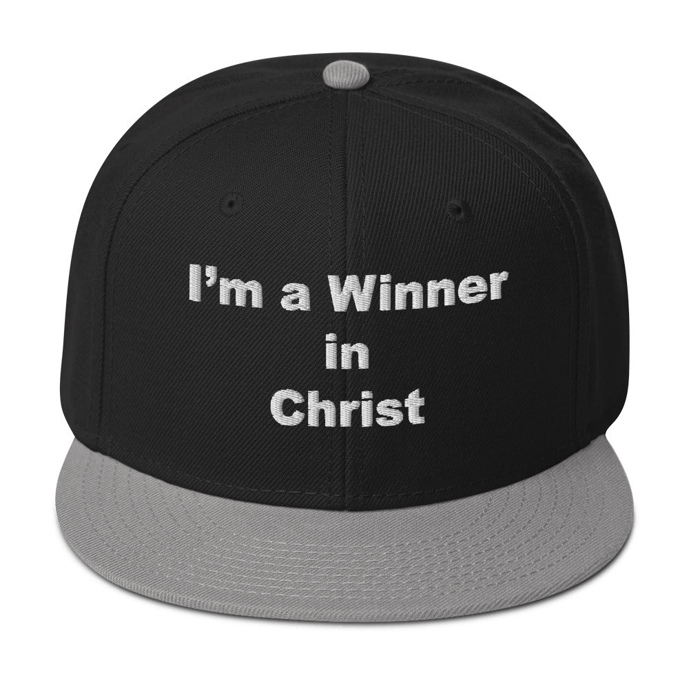 WINNER Snapback Hat WHITE STITCH