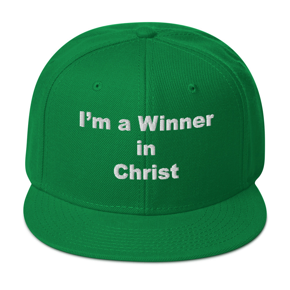 WINNER Snapback Hat WHITE STITCH