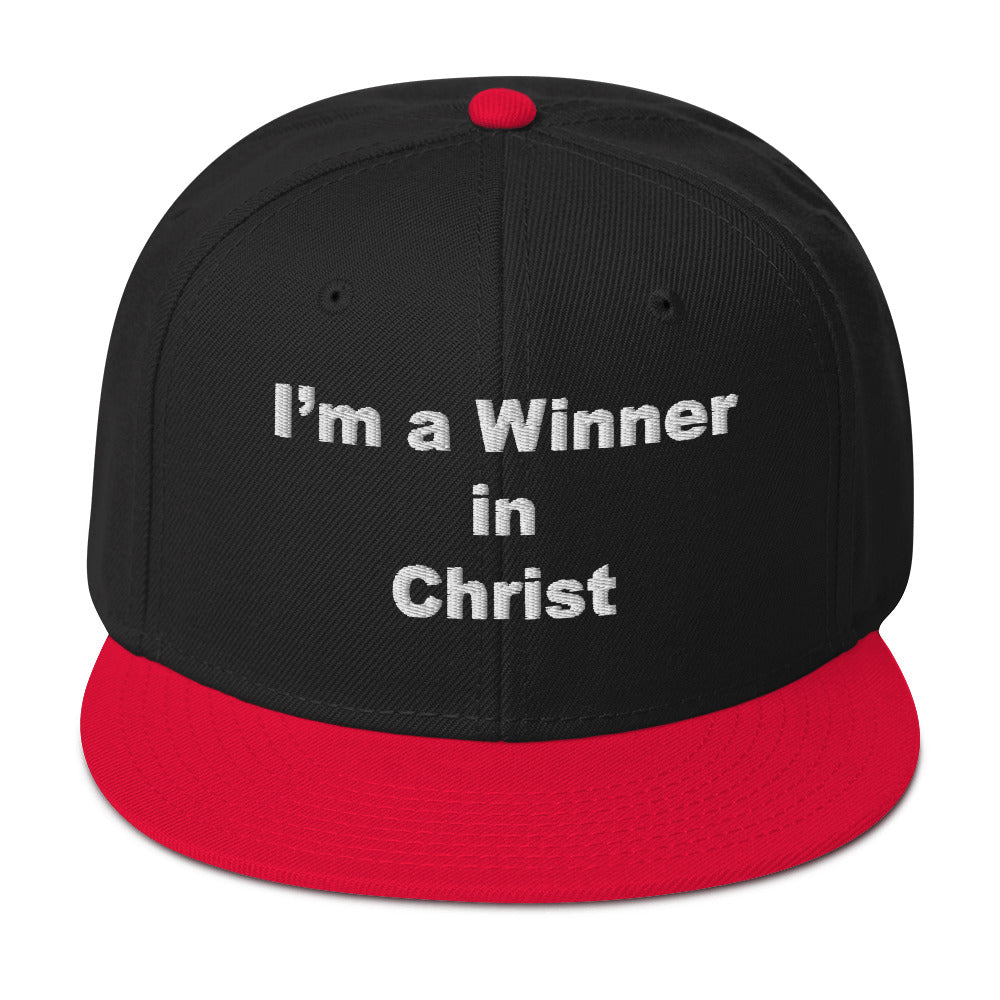 WINNER Snapback Hat WHITE STITCH