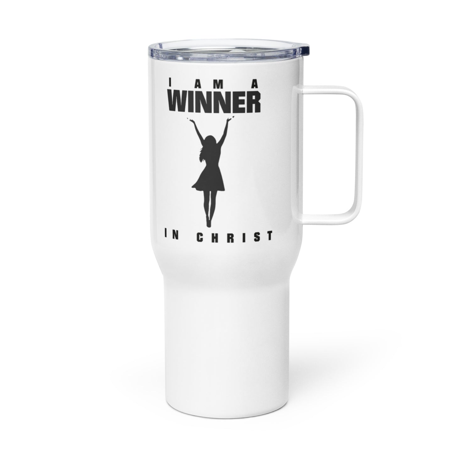 Travel mug with a handle