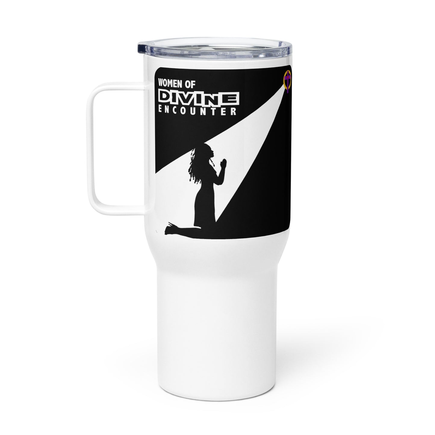 Travel mug with a handle