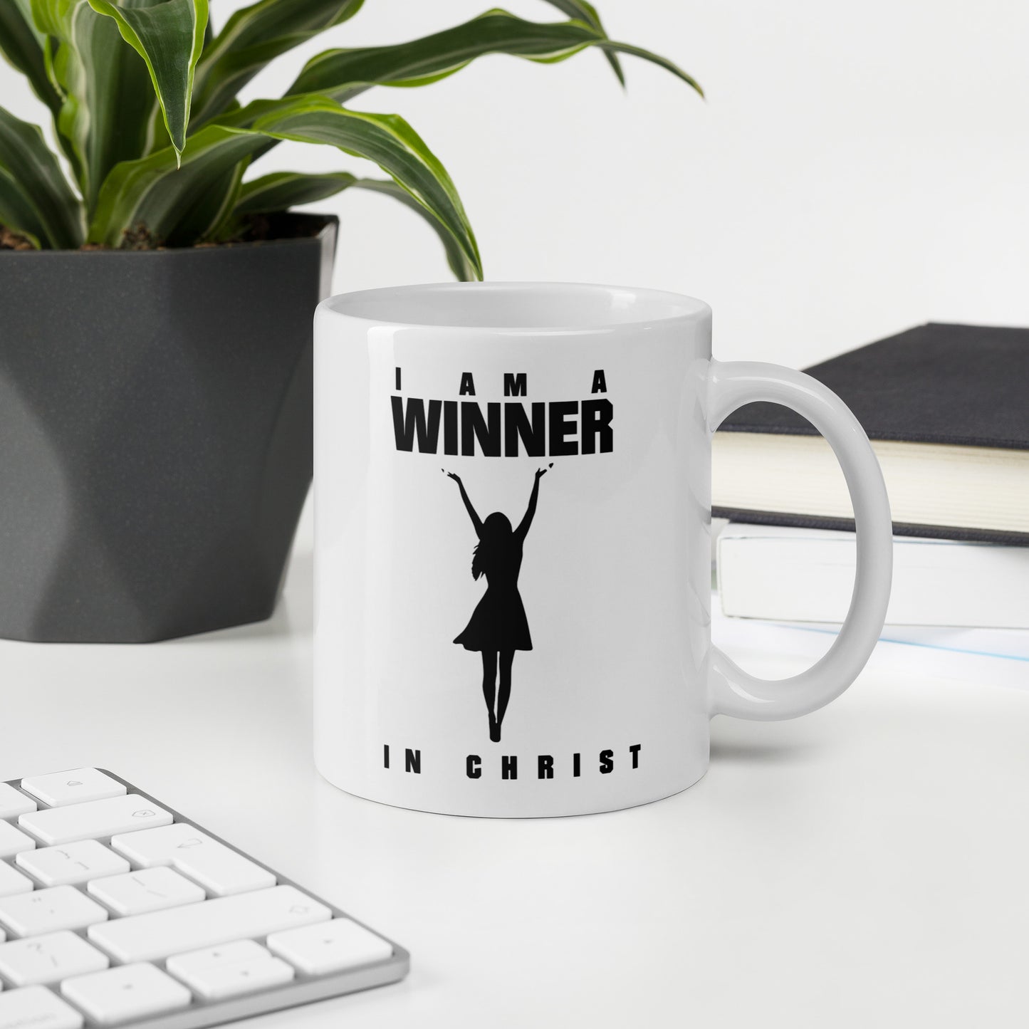 White glossy mug