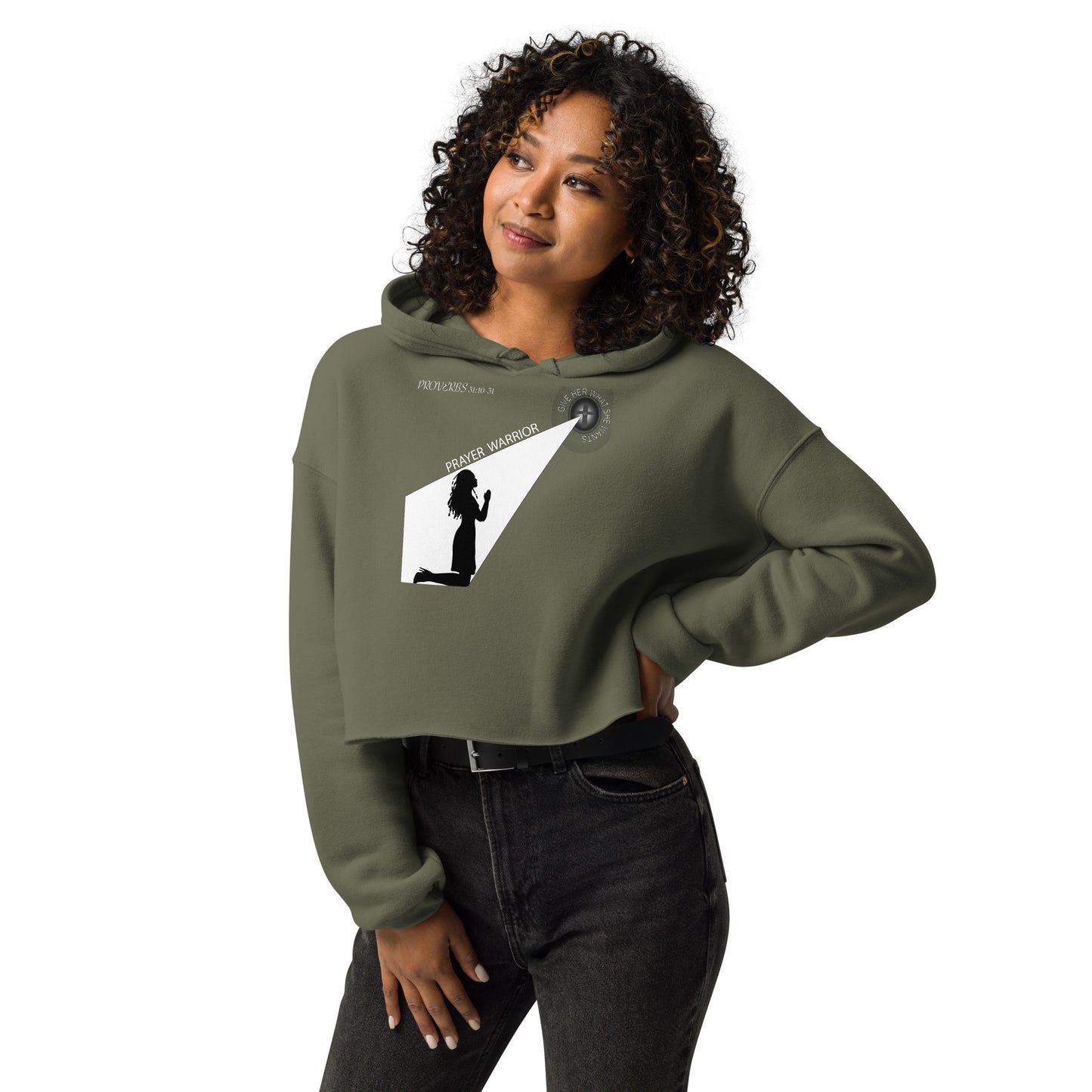 PRAYER WARRIOR Crop Hoodie