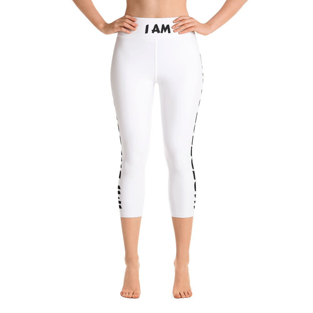 Yoga Capri Leggings white Stiching